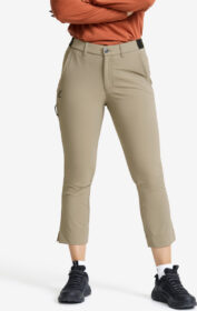RevolutionRace Ulkoilufarkut – Beige – Variety High-waist Cropped Pants Naiset Brindle, Koko:L