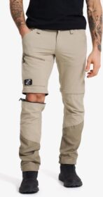 RevolutionRace Zip-off-housut – Beige – Range Pro Stretch T Zip-off Pants Miehet Aluminium/Brindle, Koko:3XL
