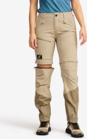 RevolutionRace Zip-off-housut – Beige – RVRC GP Pro Stretch Zip-Off Pants Naiset Aluminium/Brindle, Koko:2XL