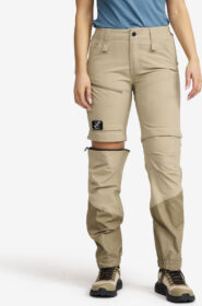 RevolutionRace Zip-off-housut – Beige – RVRC GP Pro Stretch Zip-Off Pants Naiset Aluminium/Brindle, Koko:L