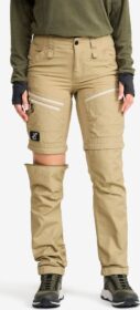 RevolutionRace Zip-off-housut – Beige – RVRC GP Pro Zip-off Pants Naiset Khaki, Koko:M