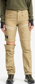 RevolutionRace Zip-off-housut – Beige – RVRC GP Pro Zip-off Pants Naiset Khaki, Koko:S