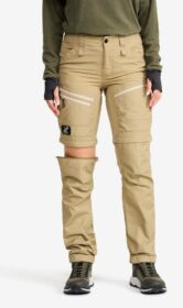 RevolutionRace Zip-off-housut – Beige – RVRC GP Pro Zip-off Pants Naiset Khaki, Koko:S