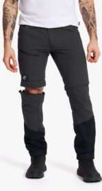 RevolutionRace Zip-off-housut – Harmaa – Range Pro Stretch T Zip-off Pants Miehet Anthracite/Black, Koko:4XL