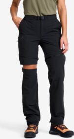 RevolutionRace Zip-off-housut – Musta – Elevate Hiking Zip-off Pants Naiset Black, Koko:2XL