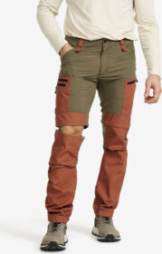 RevolutionRace Zip-off-housut – Oranssi – RVRC GP Pro Zip-off Pants Miehet Dusty Orange/Light MossGray, Koko:M