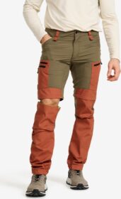 RevolutionRace Zip-off-housut – Oranssi – RVRC GP Pro Zip-off Pants Miehet Dusty Orange/Light MossGray, Koko:L
