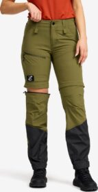 RevolutionRace Zip-off-housut – Vihreä – Range Pro Stretch T Zip-off Pants Naiset Burnt Olive/Anthracite, Koko:M