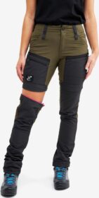 RevolutionRace Zip-off-housut – Vihreä – RVRC GP Pro Zip-off Pants Naiset Dark Olive, Koko:XL
