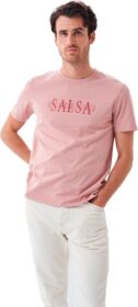 Salsa Jeans Regular Front And Back Graphic Short Sleeve T-shirt Pinkki XL Mies