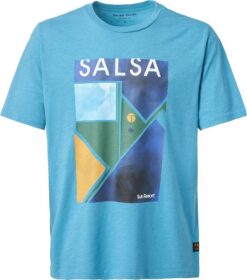 Salsa Jeans Regular Front Geometric Graphic Short Sleeve T-shirt Sininen S Mies