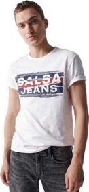 Salsa Jeans Slim Branding Effect Short Sleeve T-shirt Valkoinen 2XL Mies
