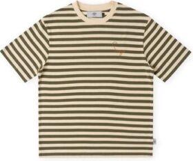Sanjo Lyhythihainen t-paita Sanjo  Stripes 80 T-Shirt – Kaki Ecru  EU L