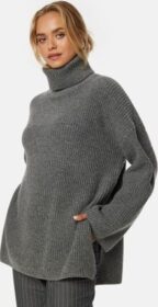 SELECTED FEMME Mary LS Long Knit Roll Neck Light Grey Melange XS
