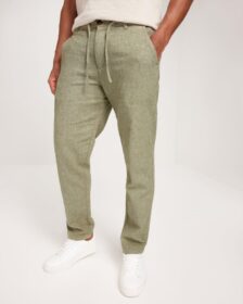 Selected Homme SLH172-Slimtape Brody Linen Pant No Pellavahousut Olive Branch Mixed W. Oatmeal