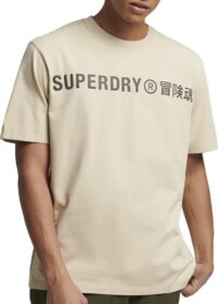 Superdry Code Cl Linear Loose T-shirt Beige M Mies