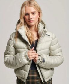 Superdry Code Lwt Crop Sport Padded Takki