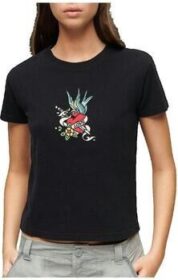 Superdry Lyhythihainen t-paita Superdry  T-shirt  ajusté brodé Tattoo  EU M