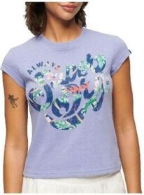 Superdry Lyhythihainen t-paita Superdry  T-shirt  Floral Scripted manches courtes  EU S