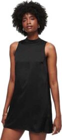 Superdry Satin High Neck Hihaton Lyhyt Mekko Kunnostettu