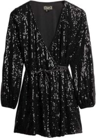Superdry Sequin Wrap Pitkähihainen Lyhyt Mekko