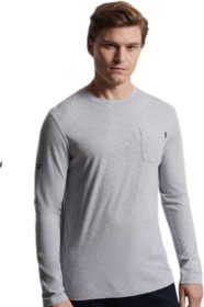 Superdry Studios Slub Pocket Long Sleeve T-shirt Harmaa 2XL Mies