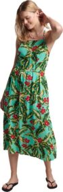 Superdry Vintage Cami Maxi Dress Vihreä S Nainen
