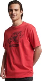 Superdry Vintage Crossing Lines Bk T-shirt Punainen XS Mies