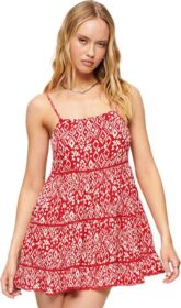 Superdry Vintage Mini Beach Cami Dress Punainen S Nainen