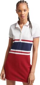 Superdry Vintage Mini Stripe Polo Dress Punainen XS Nainen