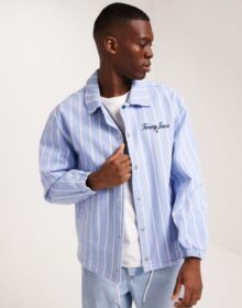 Tommy Jeans Tjm Rlx Stripe Cotton Jacket Farkkutakit Moderate Blue Stripe