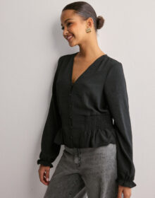 Vero Moda Musta – Vmalva L/S Smock Top Wvn Ga
