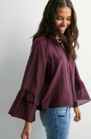 Vero Moda Punainen – Vmjenna 7/8 Frill Top Wvn Ga