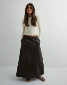 Vero Moda Ruskea – Vmolive Hw Coated Ankle Skirt Prm
