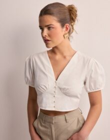 Vero Moda Valkoinen – Vmcharlotte Ss Cropped Top Wvn Ga S