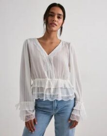 Vero Moda Valkoinen – Vmfeline Ls Short Top Exp