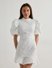 Vero Moda Valkoinen – Vmfiona Ss High Neck Short Dress Ex