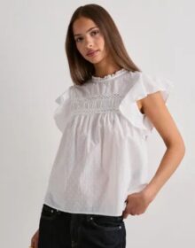 Vero Moda Valkoinen – Vmtrine Sl Lace Top Wvn Ga Noos