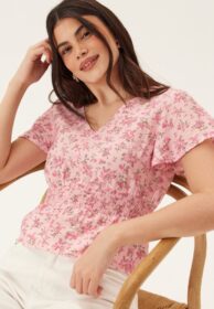 VERO MODA Vmjosie Ss V-neck Short Smock Top