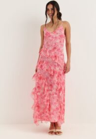 VERO MODA Vmsmilla S/L V-NECK LONG FRILL DRESS