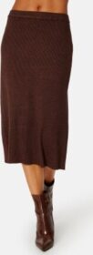 VILA Comfy A-Line Knit Skirt Shaved Chocolate Det XS