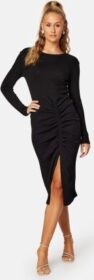 VILA Ribena L/S Slit Midi Dress Black XL