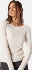 VILA Viabella rib L/S knit top Egret XL