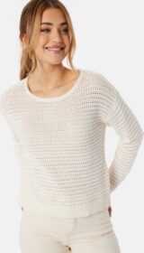 VILA Vibellisina boatneck L/S knit top Egret L