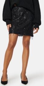 VILA Vistara Sequin Mini Skirt Black L