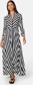 YAS Y.A.S Savanna Long Shirt Dress Black Stripe:W WHITE S