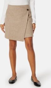 YAS Y.A.S Summer HW Short Wool Mix Skirt Toasted Coconut S